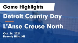 Detroit Country Day  vs L'Anse Creuse North  Game Highlights - Oct. 26, 2021