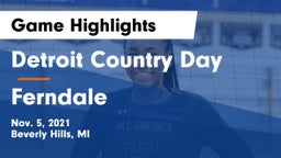 Detroit Country Day  vs Ferndale Game Highlights - Nov. 5, 2021