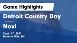 Detroit Country Day  vs Novi  Game Highlights - Sept. 17, 2022