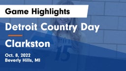 Detroit Country Day  vs Clarkston Game Highlights - Oct. 8, 2022