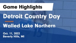 Detroit Country Day  vs Walled Lake Northern  Game Highlights - Oct. 11, 2022
