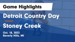 Detroit Country Day  vs Stoney Creek Game Highlights - Oct. 18, 2022