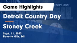 Detroit Country Day  vs Stoney Creek Game Highlights - Sept. 11, 2023