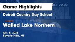 Detroit Country Day School vs Walled Lake Northern  Game Highlights - Oct. 5, 2023