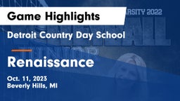 Detroit Country Day School vs Renaissance  Game Highlights - Oct. 11, 2023