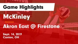 McKinley  vs Akron East @ Firestone  Game Highlights - Sept. 14, 2019