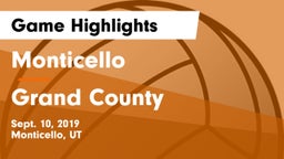 Monticello  vs Grand County  Game Highlights - Sept. 10, 2019
