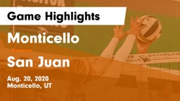 Monticello  vs San Juan  Game Highlights - Aug. 20, 2020