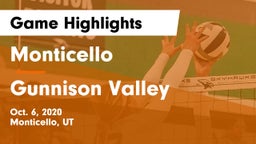 Monticello  vs Gunnison Valley  Game Highlights - Oct. 6, 2020