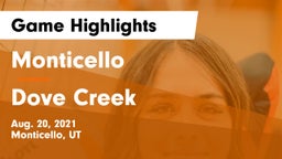 Monticello  vs Dove Creek  Game Highlights - Aug. 20, 2021