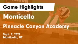 Monticello  vs Pinnacle Canyon Academy Game Highlights - Sept. 9, 2022