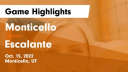 Monticello  vs Escalante Game Highlights - Oct. 15, 2022