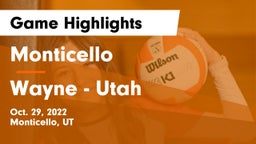 Monticello  vs Wayne - Utah Game Highlights - Oct. 29, 2022