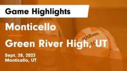 Monticello  vs Green River High, UT Game Highlights - Sept. 28, 2023
