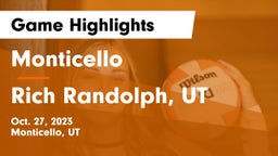 Monticello  vs Rich  Randolph, UT Game Highlights - Oct. 27, 2023