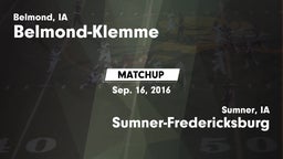 Matchup: Belmond-Klemme vs. Sumner-Fredericksburg  2016