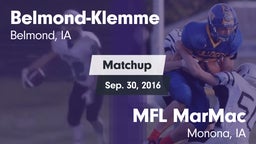 Matchup: Belmond-Klemme vs. MFL MarMac  2016