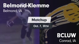 Matchup: Belmond-Klemme vs. BCLUW  2016