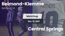 Matchup: Belmond-Klemme vs. Central Springs  2017