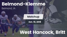 Matchup: Belmond-Klemme vs. West Hancock, Britt 2018