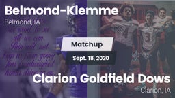 Matchup: Belmond-Klemme vs. Clarion Goldfield Dows  2020