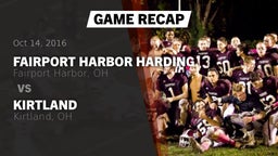 Recap: Fairport Harbor Harding  vs. Kirtland  2016