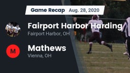 Recap: Fairport Harbor Harding  vs. Mathews  2020