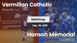 Matchup: Vermilion Catholic vs. Hanson Memorial  2016