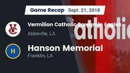 Recap: Vermilion Catholic Screamin Eagles vs. Hanson Memorial  2018