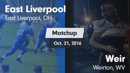 Matchup: East Liverpool vs. Weir  2016