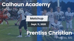 Matchup: Calhoun Academy vs. Prentiss Christian  2020
