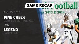 Recap: Pine Creek  vs. Legend  2016