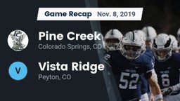 Recap: Pine Creek  vs. Vista Ridge  2019