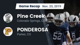 Recap: Pine Creek  vs. PONDEROSA  2019