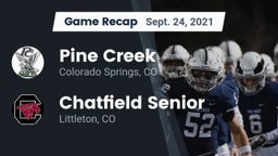 Recap: Pine Creek  vs. Chatfield Senior  2021