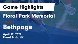 Floral Park Memorial  vs Bethpage  Game Highlights - April 19, 2024