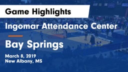 Ingomar Attendance Center vs Bay Springs  Game Highlights - March 8, 2019