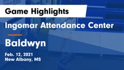Ingomar Attendance Center vs Baldwyn Game Highlights - Feb. 12, 2021
