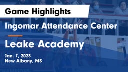 Ingomar Attendance Center vs Leake Academy  Game Highlights - Jan. 7, 2023