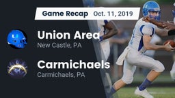 Recap: Union Area  vs. Carmichaels  2019