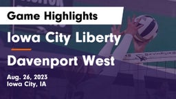 Iowa City Liberty  vs Davenport West  Game Highlights - Aug. 26, 2023
