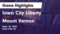 Iowa City Liberty  vs Mount Vernon  Game Highlights - Sept. 23, 2023