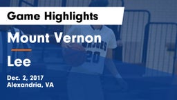 Mount Vernon   vs Lee  Game Highlights - Dec. 2, 2017