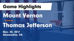 Mount Vernon   vs Thomas Jefferson  Game Highlights - Nov. 28, 2017