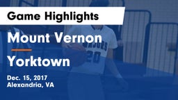 Mount Vernon   vs Yorktown  Game Highlights - Dec. 15, 2017