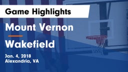 Mount Vernon   vs Wakefield  Game Highlights - Jan. 4, 2018
