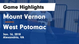Mount Vernon   vs West Potomac  Game Highlights - Jan. 16, 2018