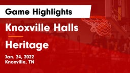 Knoxville Halls  vs Heritage  Game Highlights - Jan. 24, 2022