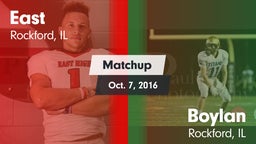 Matchup: East vs. Boylan  2016