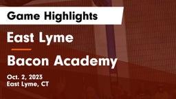 East Lyme  vs Bacon Academy  Game Highlights - Oct. 2, 2023